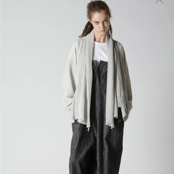 Yohji Yamamoto Y's Jersey broad stitch scarf cardigan - Picture 1 of 12